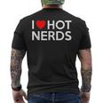 I Love Hot Nerds Heart Geek Valentines Women Men's T-shirt Back Print
