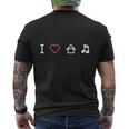 I Love House Music Tee Shirt Mens Back Print T-shirt
