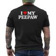 I Love My Peepaw Heart Fun Tee Mens Back Print T-shirt