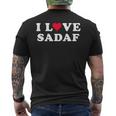 I Love Sadaf Nombre De Sadaf A Juego Para Novia Y Novio Manga Larga Camiseta Hombre Estampado Espalda