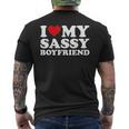 I Love My Sassy Boyfriend I Heart My Sassy Boyfriend Men's T-shirt Back Print