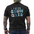 I Love Snow Days Snow Day Supporter Snow Lover Men's T-shirt Back Print