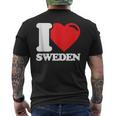 I Love Sweden Heart Flag Scandinavian Nordic Pride Men's T-shirt Back Print