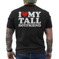 I Love My Tall Boyfriend Matching Girlfriend Boyfriend Men's T-shirt Back Print