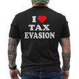 I Love Tax Evasion Red Heart Commit Tax Fraud Men's T-shirt Back Print