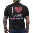 I Love Taylor Personalized Name Cool Birthday Party Men's T-shirt Back Print