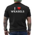 I Love Weasels Heart Weasel Men's T-shirt Back Print