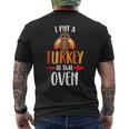 Lustige Türkei Papa Thanksgiving Schwangerschaft Ankündigung T-Shirt mit Rückendruck