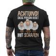 Lustiges Schäfer Kurzärmliges Herren-T-Kurzärmliges Herren-T-Shirt Achtung, Rede mit Schafen, Schäferhumor Tee