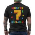 Master Builder Blocks 7Th Birthday 7 Year Old Building Brick Men's T-shirt Back Print