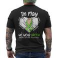 In May We Wear Green Mental Health Awareness Month Heart Men's T-shirt Back Print