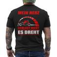 Mein Herz Schlägt Nicht Es Dreh- Motorcycle Biker T-Shirt mit Rückendruck