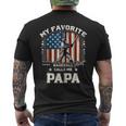 Mein Lieblings-Baseballspieler Nennt Mich Papa American Flag Dad Kapuzenjacke T-Shirt mit Rückendruck