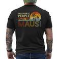 Meine Lieblingsmenschennen Mich Mausiintage Retro Mausi T-Shirt mit Rückendruck