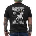 Melanoma Cancer Magical Unicorn Black Ribbon Dermatologist Men's T-shirt Back Print