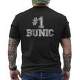 Mens 1 Bunic Number One Father's Day Tee Mens Back Print T-shirt