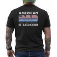 Mens American Dad Born In El Salvador Salvadoran American Flag Mens Back Print T-shirt
