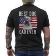 Mens American Flag Best Dog Dad Ever Soft Coated Wheaten Terrier Mens Back Print T-shirt