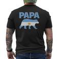 Mens Argentina Flag Papa Bear Argentinian Dad Father's Day Mens Back Print T-shirt