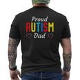 Mens Autism Awareness Proud Autistic Dad Cute Puzzle Piece Father Mens Back Print T-shirt