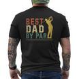 Mens Best Dad By Par Golf Fathers Day Golfing Vintage Mens Back Print T-shirt