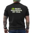 Mens Best Grandpa By Par Golf Father's Day Mens Back Print T-shirt