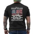 Mens Coast Guard Dad American Flag Military Family Mens Back Print T-shirt