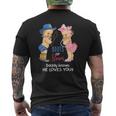Mens Cute Boots Or Bows Daddy Knows He Loves You Mens Back Print T-shirt