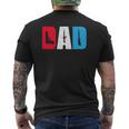 Mens Dad And Guns Collection Red White And Blue Mens Back Print T-shirt