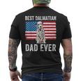 Mens Dalmatian Dad American Flag Dog Lover Owner Dalmatian Dog Mens Back Print T-shirt