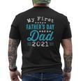 Mens My First Father's Day As A Dad First Time Daddy New Dad Mens Back Print T-shirt
