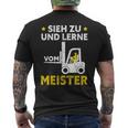 Men's Forklift Driver Black S T-Shirt mit Rückendruck