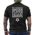 Mens My Favorite Soccer Player Calls Me Grandpa Mens Back Print T-shirt