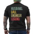 Mens Vintage Husband Dad Engineer Legend Retro Mens Back Print T-shirt