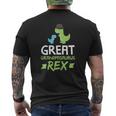 Mens Great Grandpasaurus Rex Grandpa Saurus Dino Mens Back Print T-shirt
