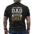 Mens I'm A Proud Dad Of A Freaking Awesome Chefdad Mens Back Print T-shirt