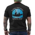 Mens Men Dad Kayak Kayaking Dog Boating Summer Clothing Graphics Mens Back Print T-shirt