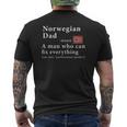 Mens Norwegian Dad Definition Tee Norway Flag Father's Day Tee Mens Back Print T-shirt