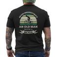 Mens Old Man With A Bicycle Dad Mens Back Print T-shirt