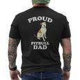 Mens Proud Pitbull Dad Pittie Pitty Pet Dog Owner Lover Men Mens Back Print T-shirt