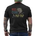 Mens Reel Cool Pap Pap Fishing Father's Day Mens Back Print T-shirt