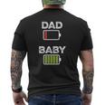 Mens Tired Dad Low Battery Baby Full Charge Mens Back Print T-shirt