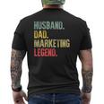Mens Vintage Husband Dad Marketing Legend Retro Mens Back Print T-shirt