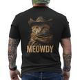 Meowdy Cowboy Cat Country Western Cat Men's T-shirt Back Print