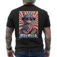 Meowica 4Th Of July Cat American Flag Cat 4Th Of July Men's T-shirt Back Print