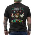 Merry Christmas Chicken Christmas Lights Ugly Sweater Mens Back Print T-shirt