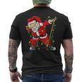 Merry Christmas Ice Hockey Dabbing Santa Claus Hockey Player Mens Back Print T-shirt