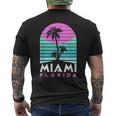Miami Florida Souvenir Vintage 80S Vaporwave South Beach Men's T-shirt Back Print
