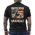 Motocross Grandad Vintage American Flag Motorbike Men's T-shirt Back Print