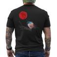 Murakami Birding Retro Colorful Bird Matching Red Moon Style Men's T-shirt Back Print